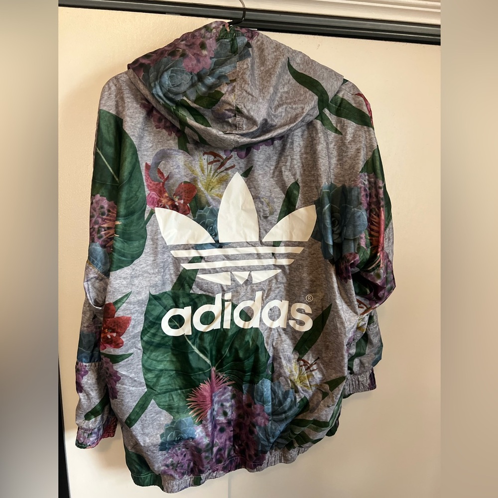 Adidas Multicolor Floral Quarter-zip Windbreaker Jacket - Picture 5 of 7